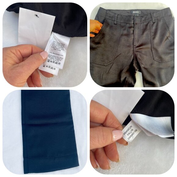 DKNY Satin STRAIGHT-LEG Black DRESS PANTS - Picture 6 of 12